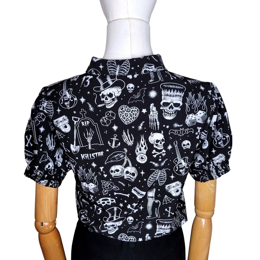 Killstar The Heat Button Up Top Size Medium Whimsygoth Witchy Gothic Blouse - Picture 7 of 7